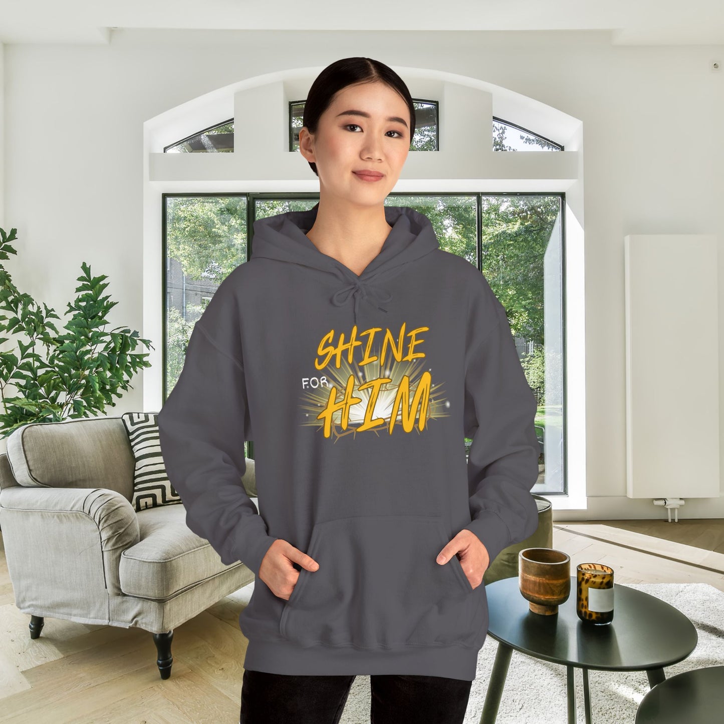 Shine For Him Heavy Blend™ Hooded Sweatshirt