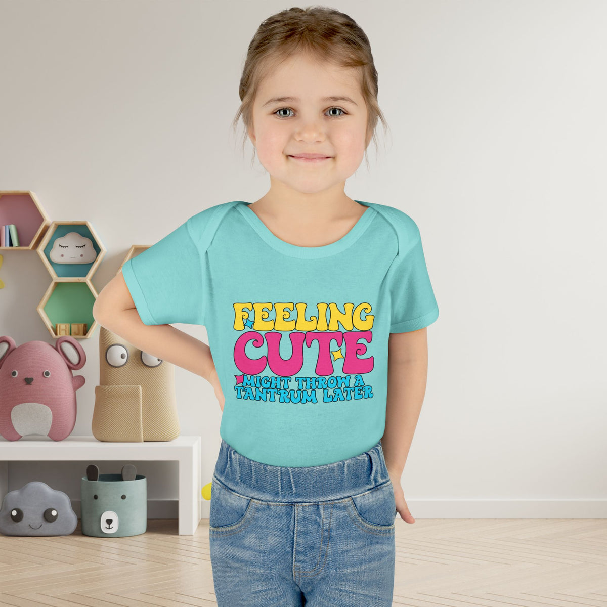 Feeling Cute Might Throw A Tantrum Later Baby Rib Bodysuit