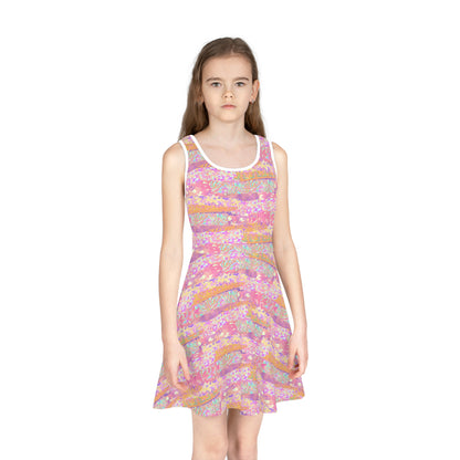 Wild Tropic Collage Girls' Sleeveless Sundress