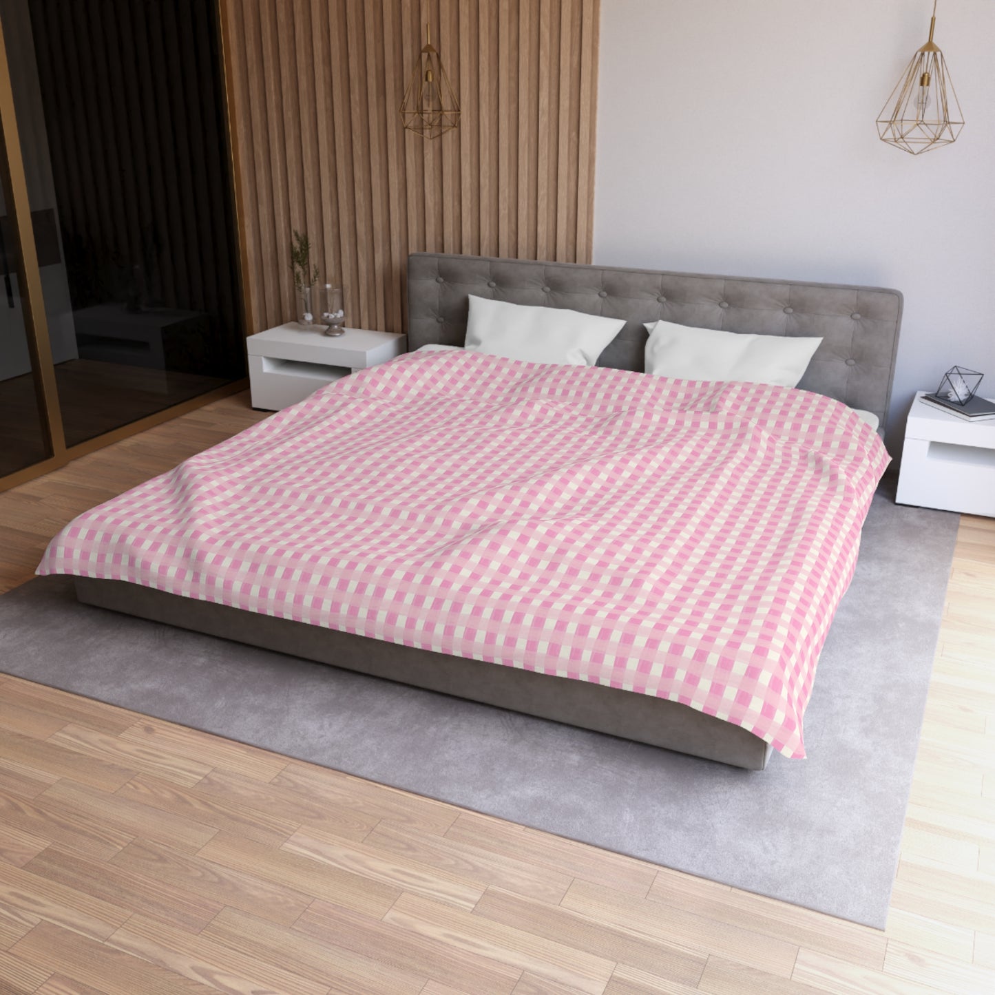 Dreamy Rose Gingham Microfiber Duvet Cover