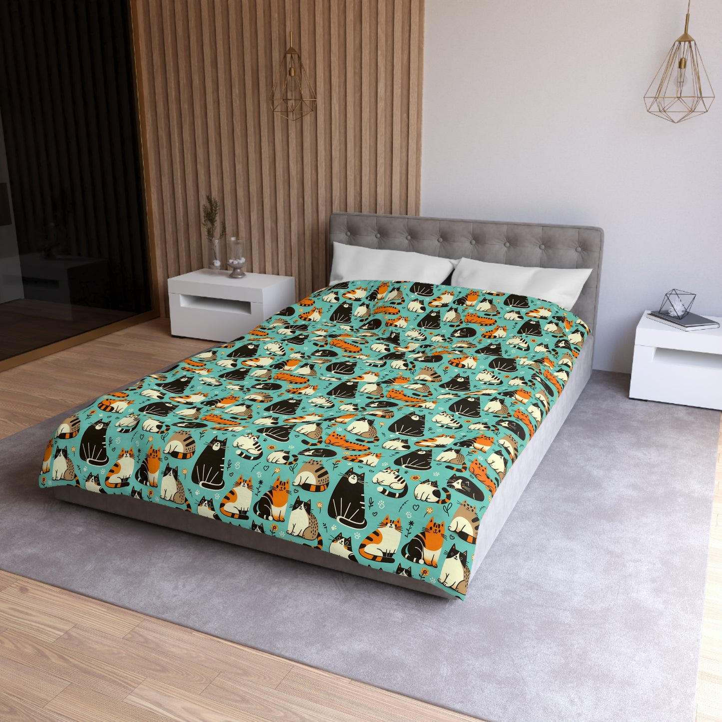Whimsy Whiskers Microfiber Duvet Cover