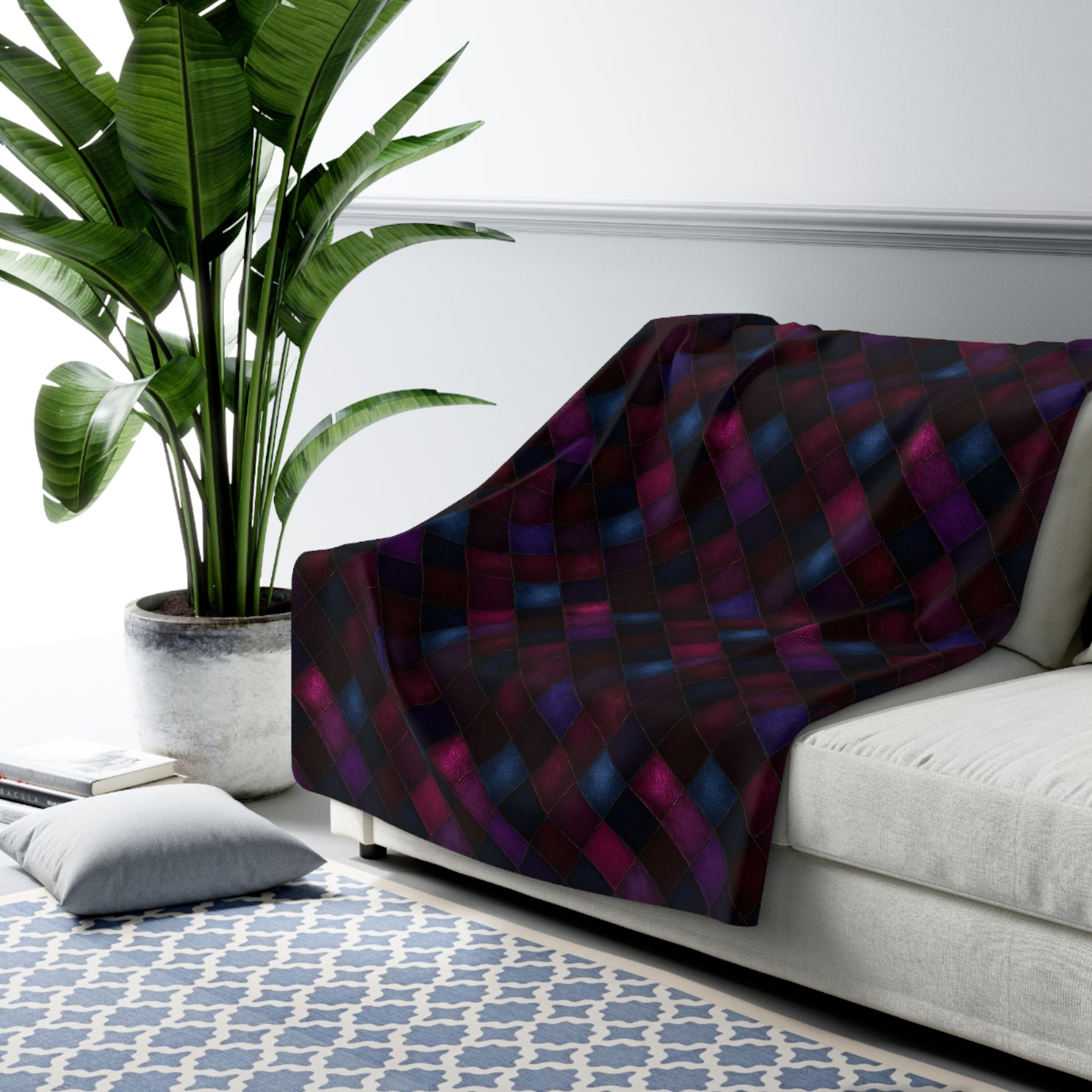 Velvet Patchwork Print Basic Bedding Set
