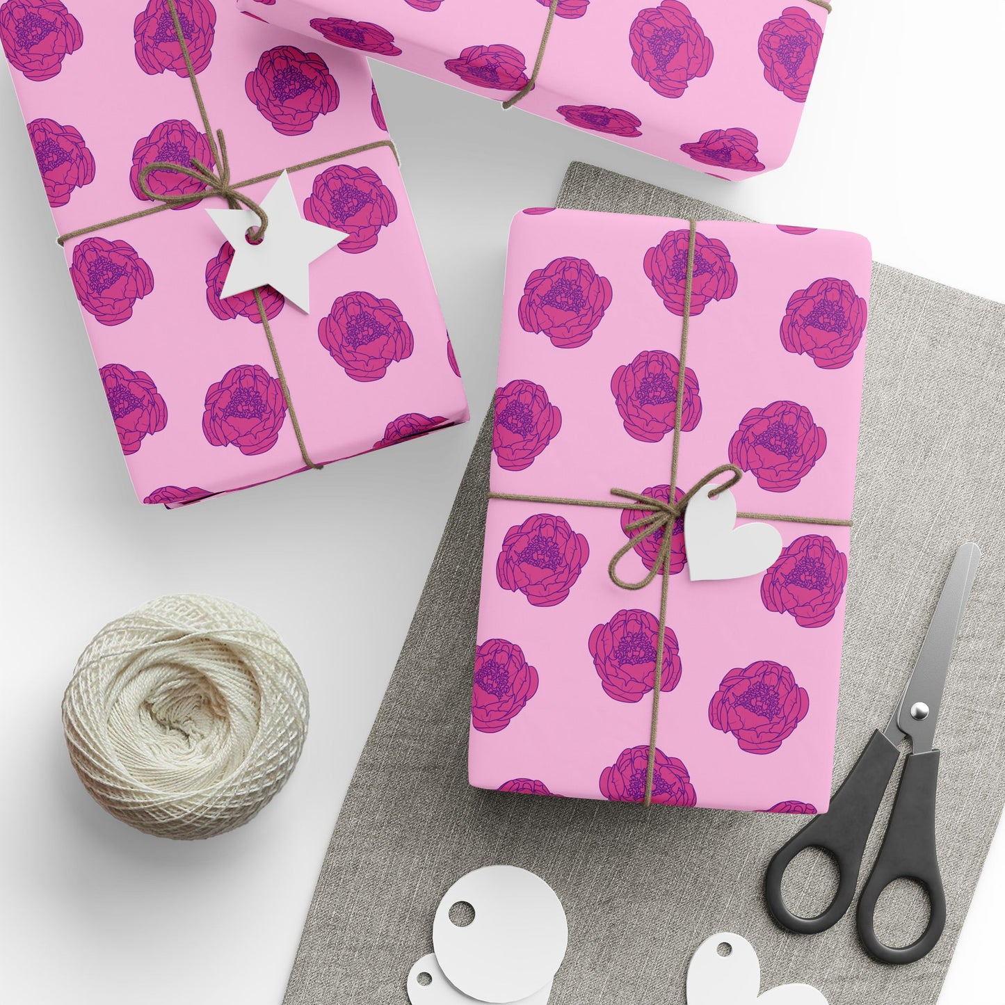 Rosy Dream Peonies Wrapping Paper