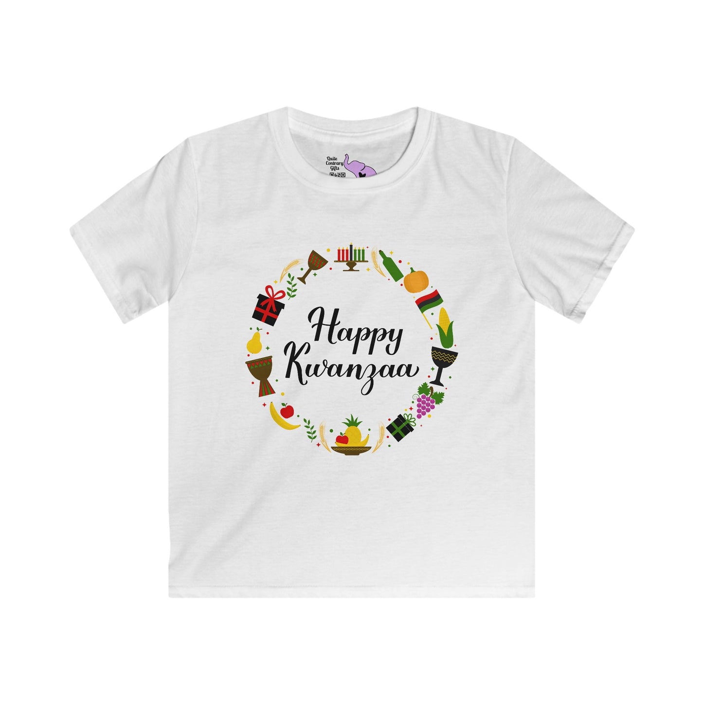 Happy Kwanzaa Wreath Youth Softstyle Tee