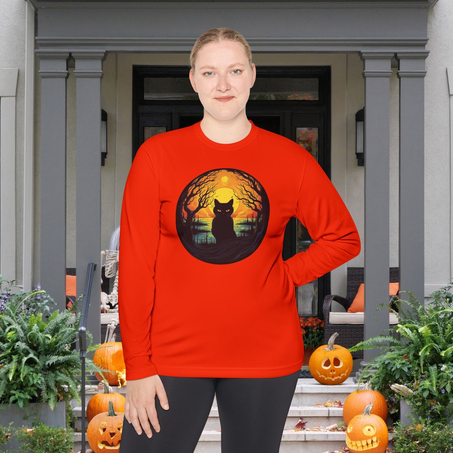 Creepy Black Cats 6 Adult Long Sleeve Tee
