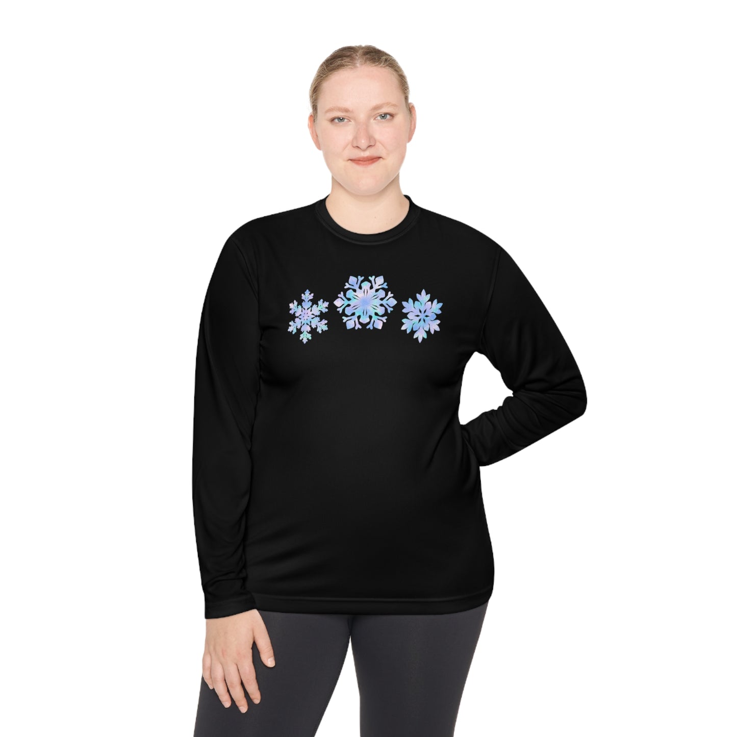 Blue Snowflakes Adult Long Sleeve Tee