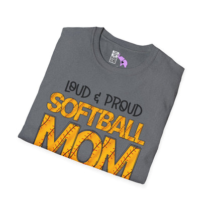 Loud & Proud Softball Mom Adult T-shirt