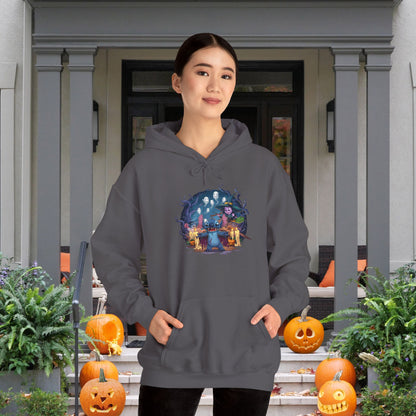 Spooky Stitch Ghosts and Witch Heavy Blend™ Hooded Sweatshirt