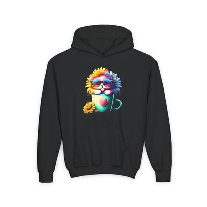 Cool Sunflower Kitten 2 Youth Hoodie