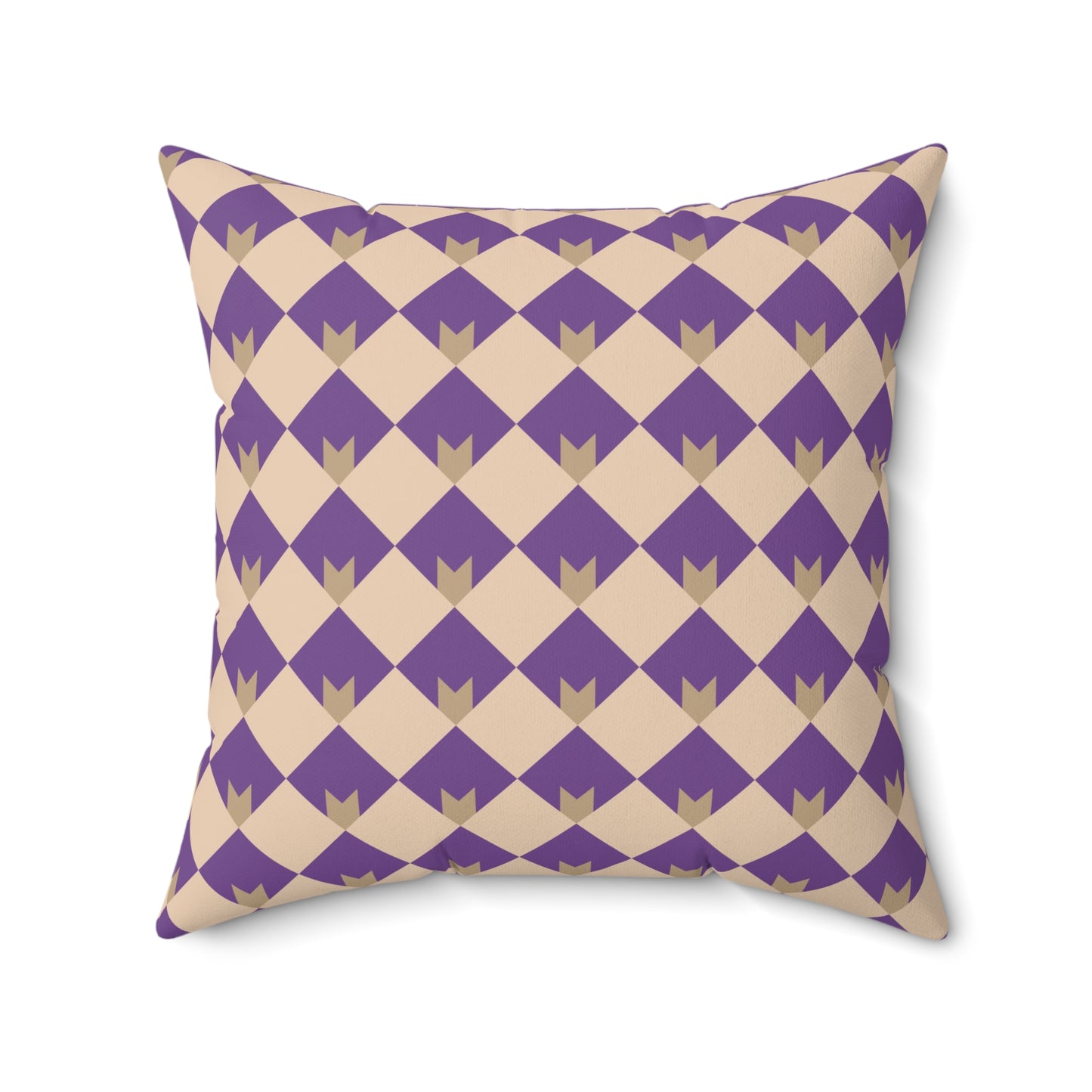 Diamond Bloom-Amethyst & Cream Throw Pillow