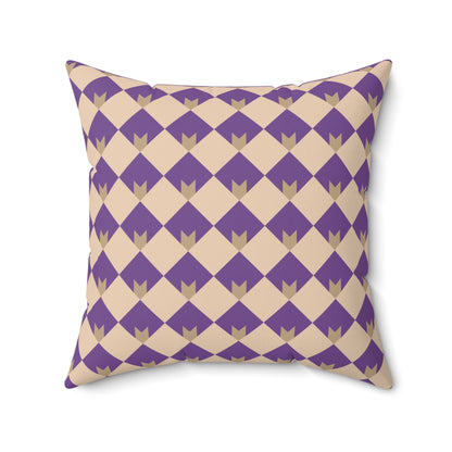 Diamond Bloom-Amethyst & Cream Throw Pillow