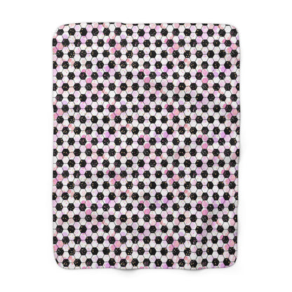 Pink Soccer Fever Fleece Blanket