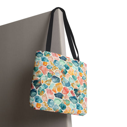 Ocean Pebble Drift Canvas Tote Bag