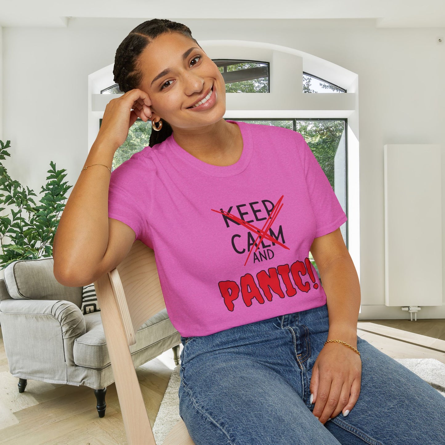Keep Calm and Panic Adult T-shirt