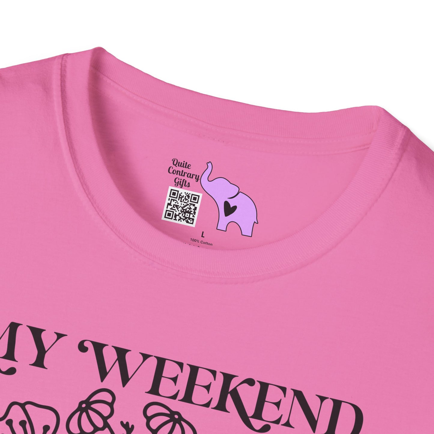 My Weekend Is Fully Booked (Flowers, Open Book) Adult T-shirt