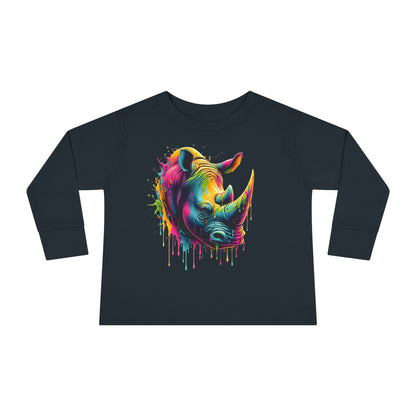 Colorful Rhino Toddler Long Sleeve Tee