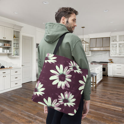 Purple Tide Petals Canvas Tote Bag