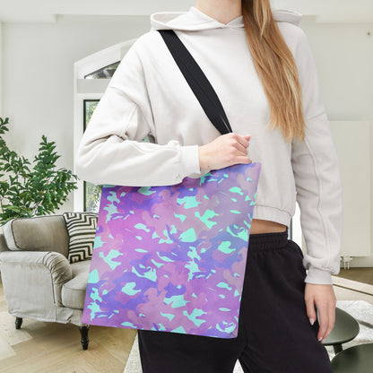 Lavender Mist Camo Canvas Tote Bag