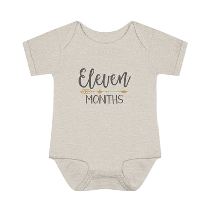 Golden Arrow Milestone Baby Bodysuit-Eleven Months