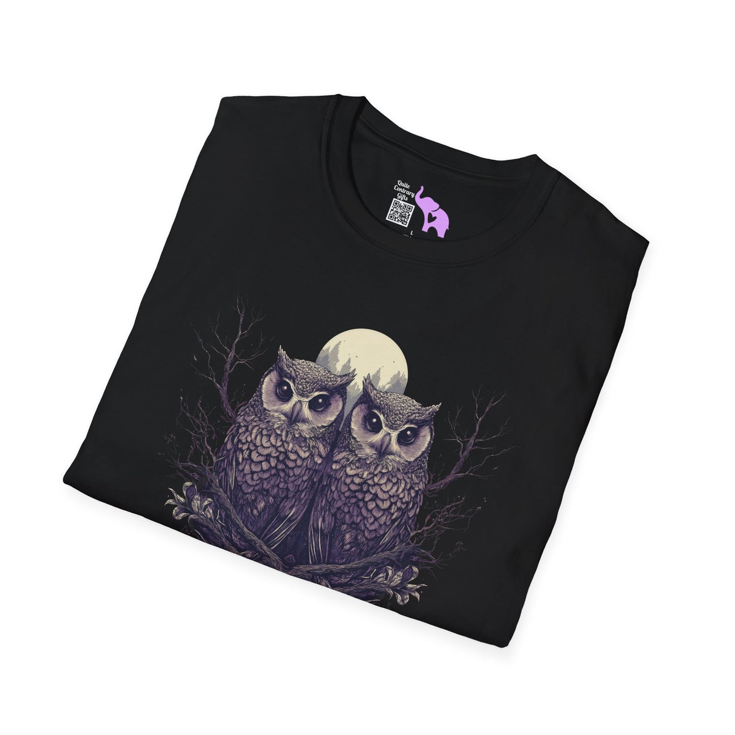 Owls with Full Moon Adult T-shirt