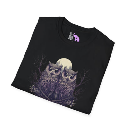Owls with Full Moon Adult T-shirt