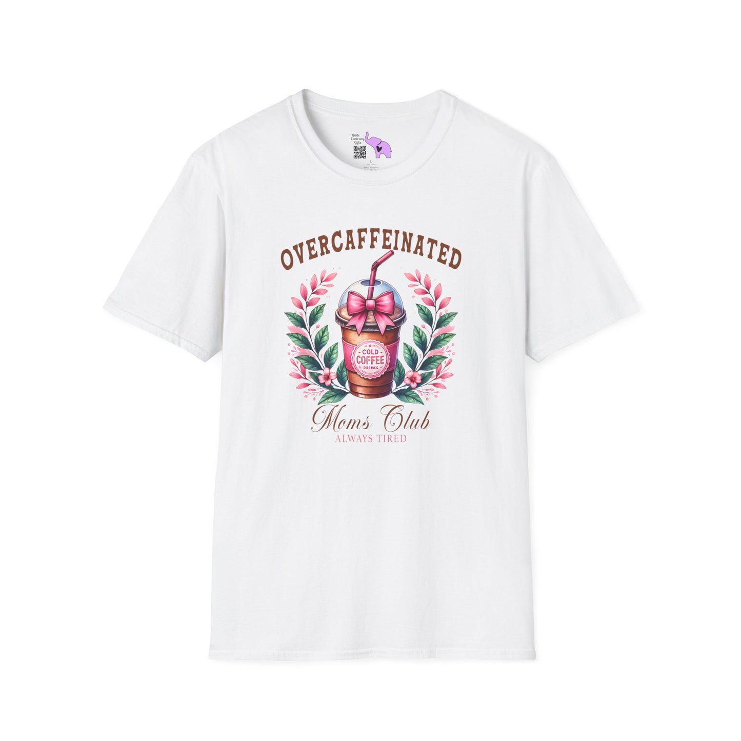 Overcaffeinated Mom's Club Adult T-shirt