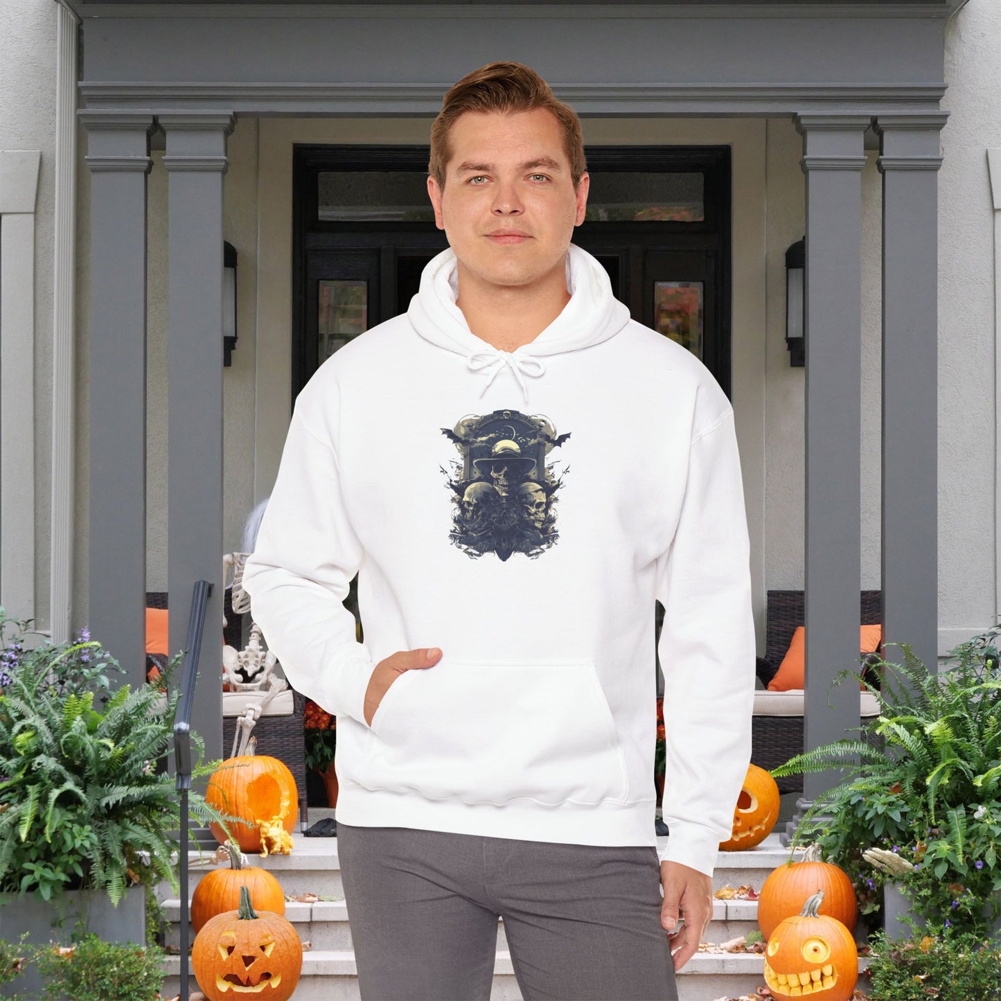 Dapper Skulls Heavy Blend™ Hooded Sweatshirt