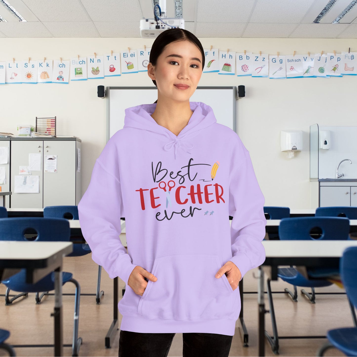 Best Teacher Ever Heavy Blend™ Hooded Sweatshirt