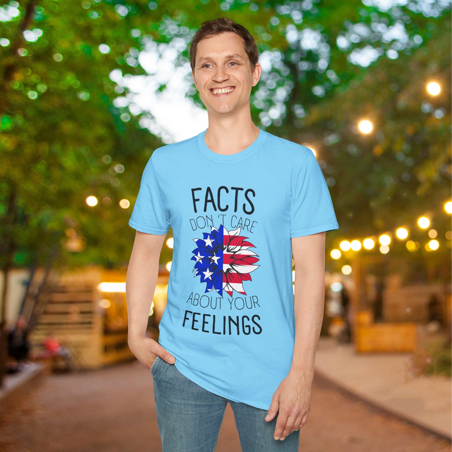 Facts Don't Care About Your Feelings American Flag Adult T-shirt
