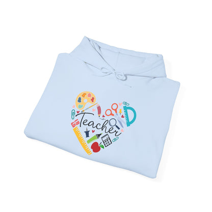 Teacher Supply Heart Heavy Blend™ Hooded Sweatshirt