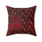 Ruby Night Blossoms Throw Pillow