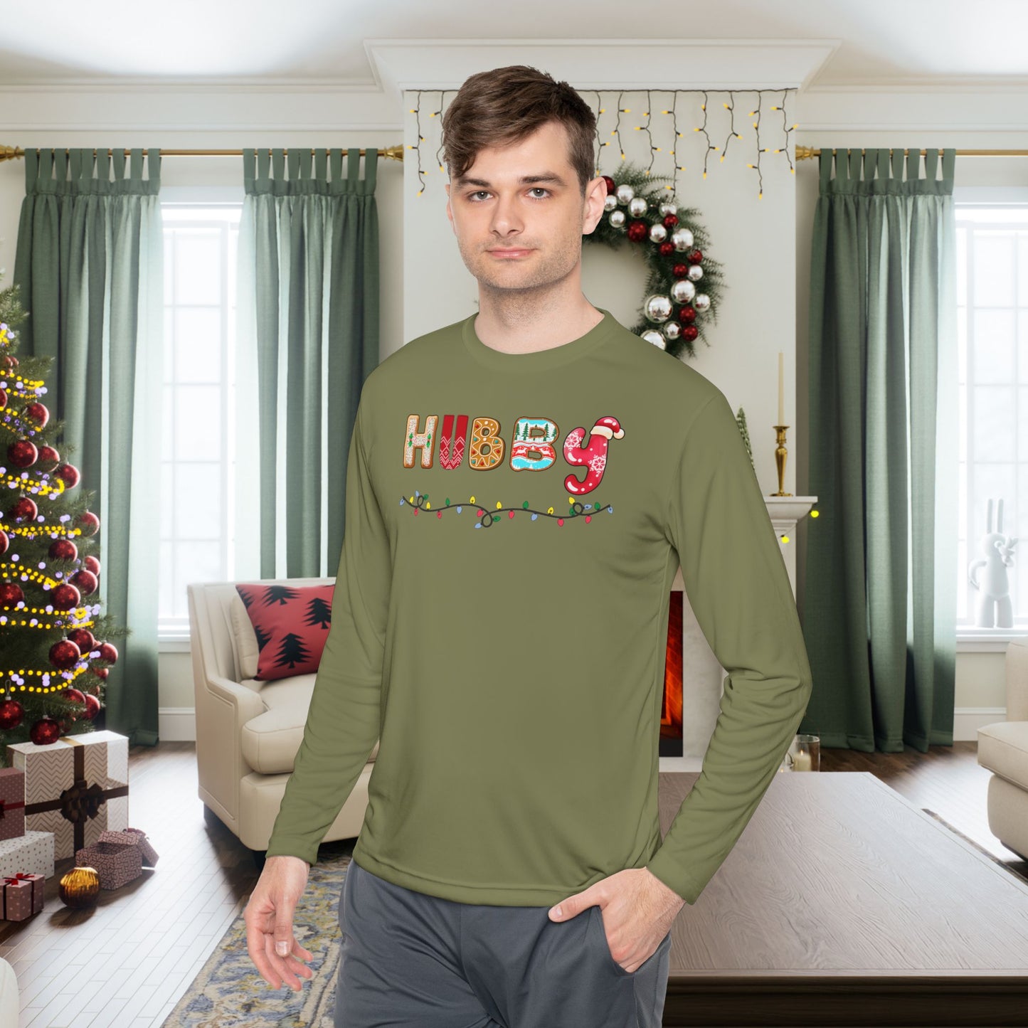 Christmas Hubby Adult Long Sleeve Tee