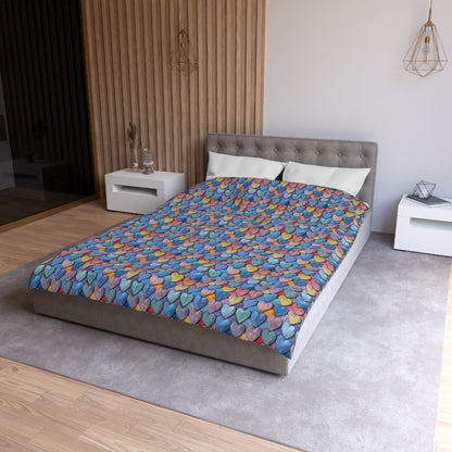 Color Pop Leather Hearts Microfiber Duvet Cover