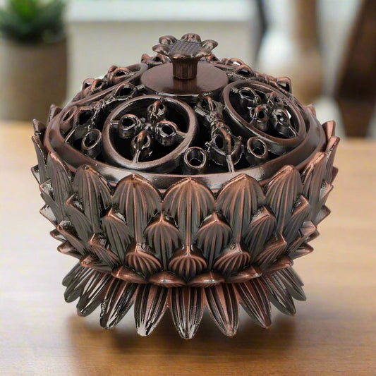 Beautiful Gold/Bronze/Copper Plated Lotus Incense Burner