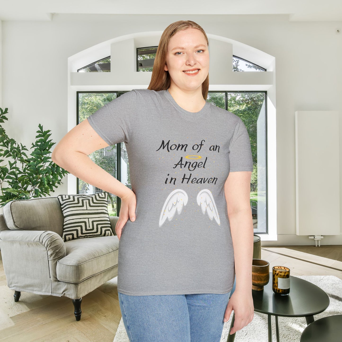 Mom of an Angel in Heaven Adult T-shirt