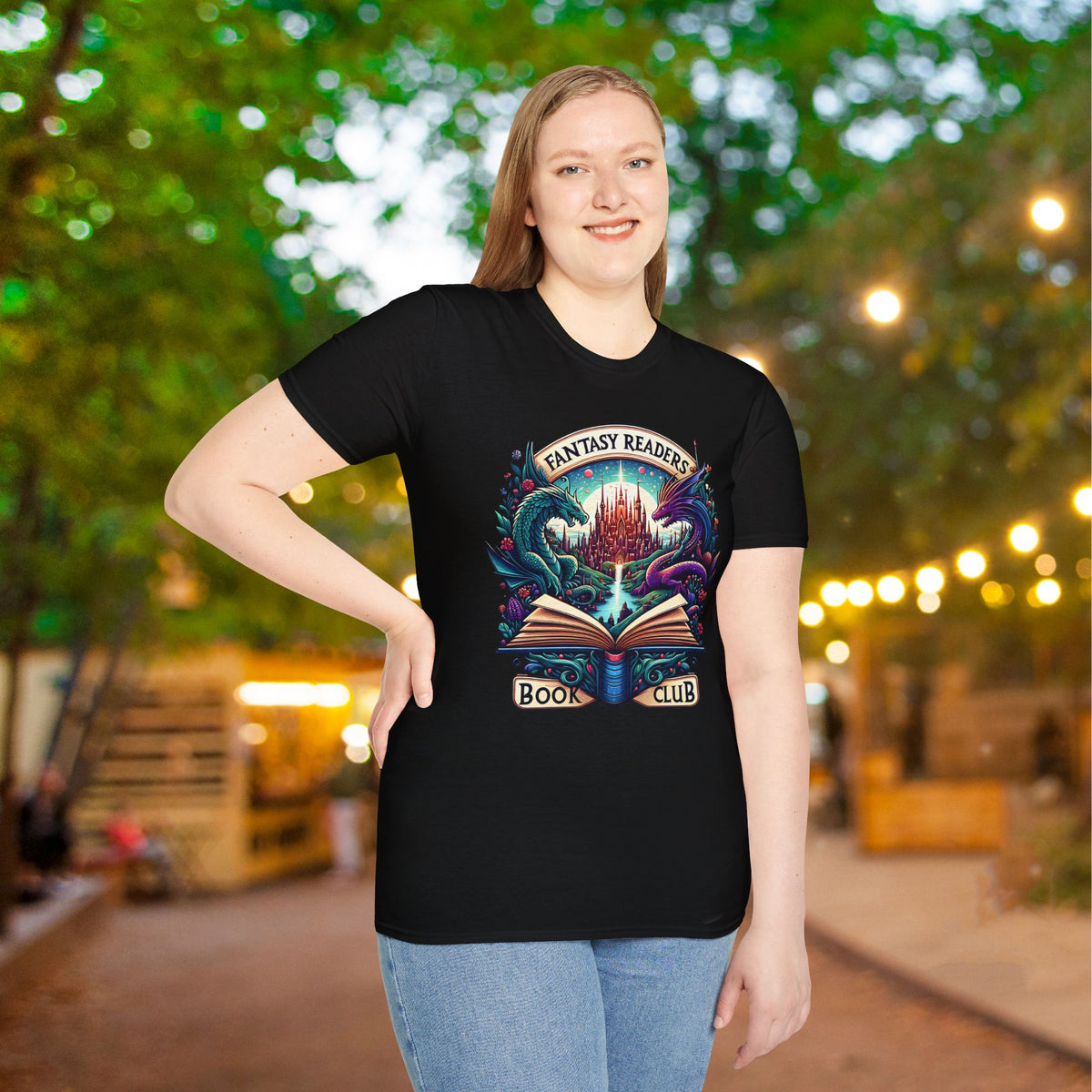 Fantasy Readers Book Club (Dragons) Adult T-shirt