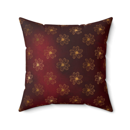 Crimson Gilded Daisies Basic Bedding Set