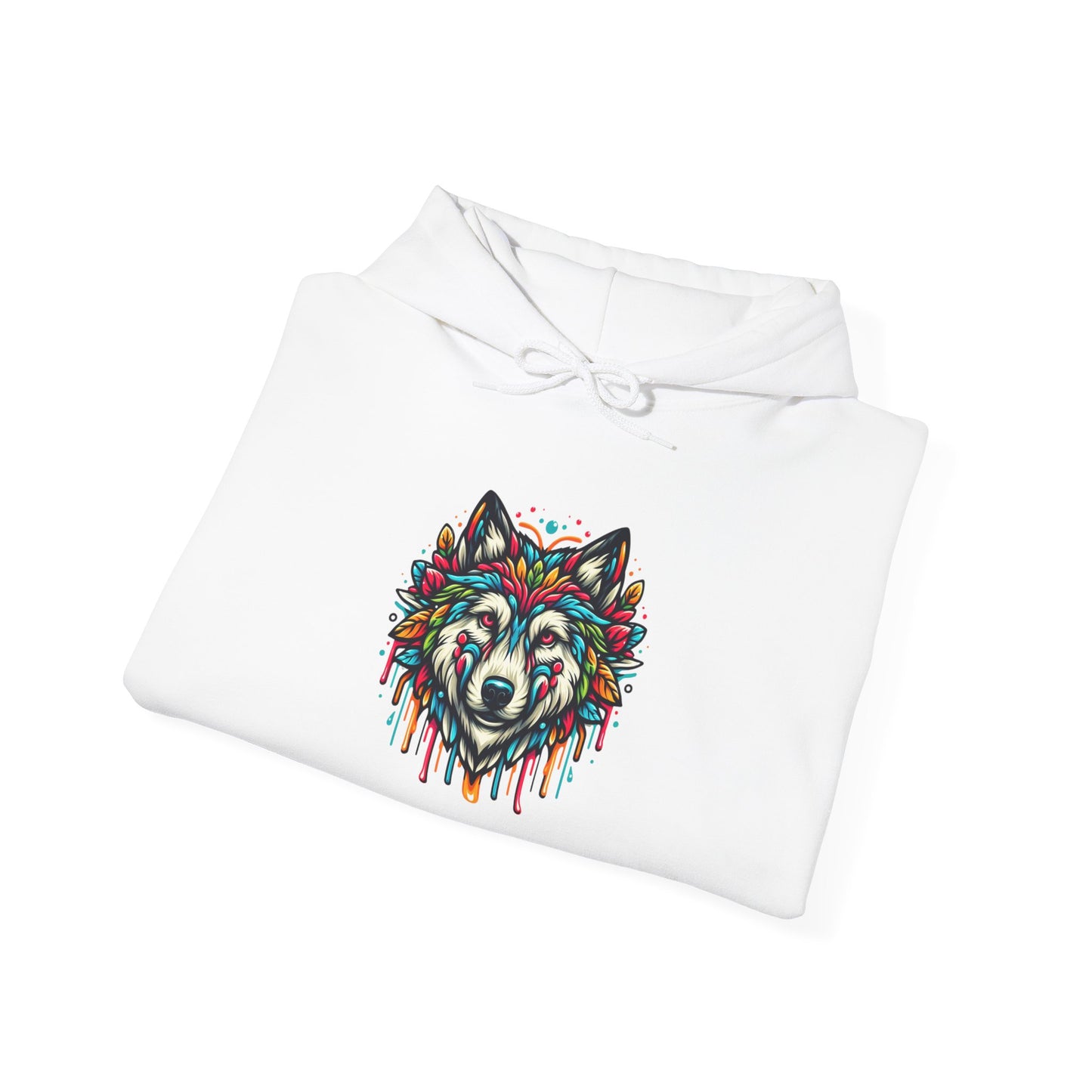 Colorful Wolf 2 Heavy Blend™ Hooded Sweatshirt