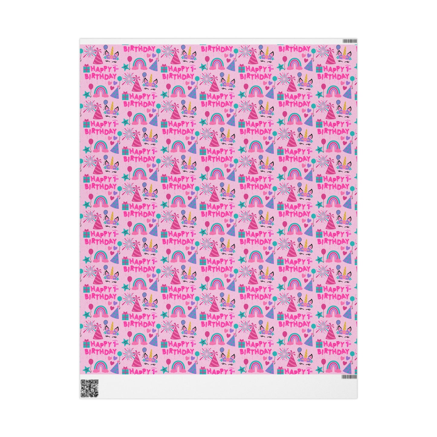 Girls 1st Birthday Wrapping Paper