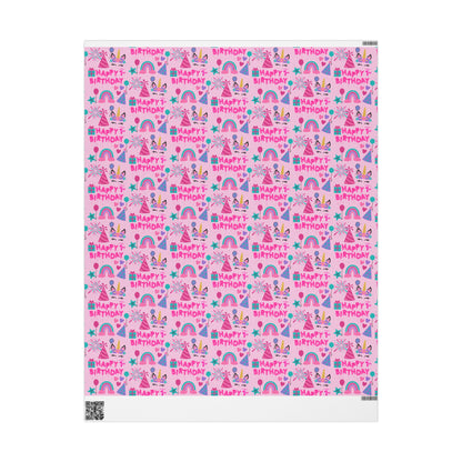 Girls 1st Birthday Wrapping Paper