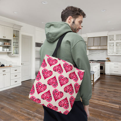 Simple Hearts Canvas Tote Bag