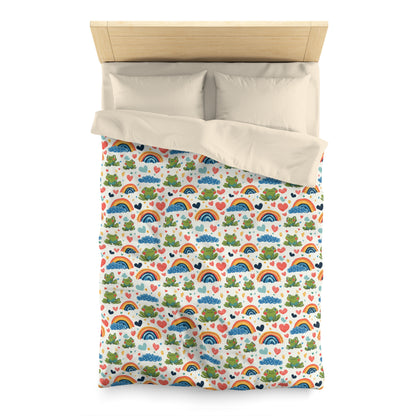 Ribbit Rainbows Microfiber Duvet Cover
