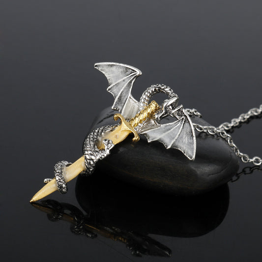 Golden Dragon Sword Necklace