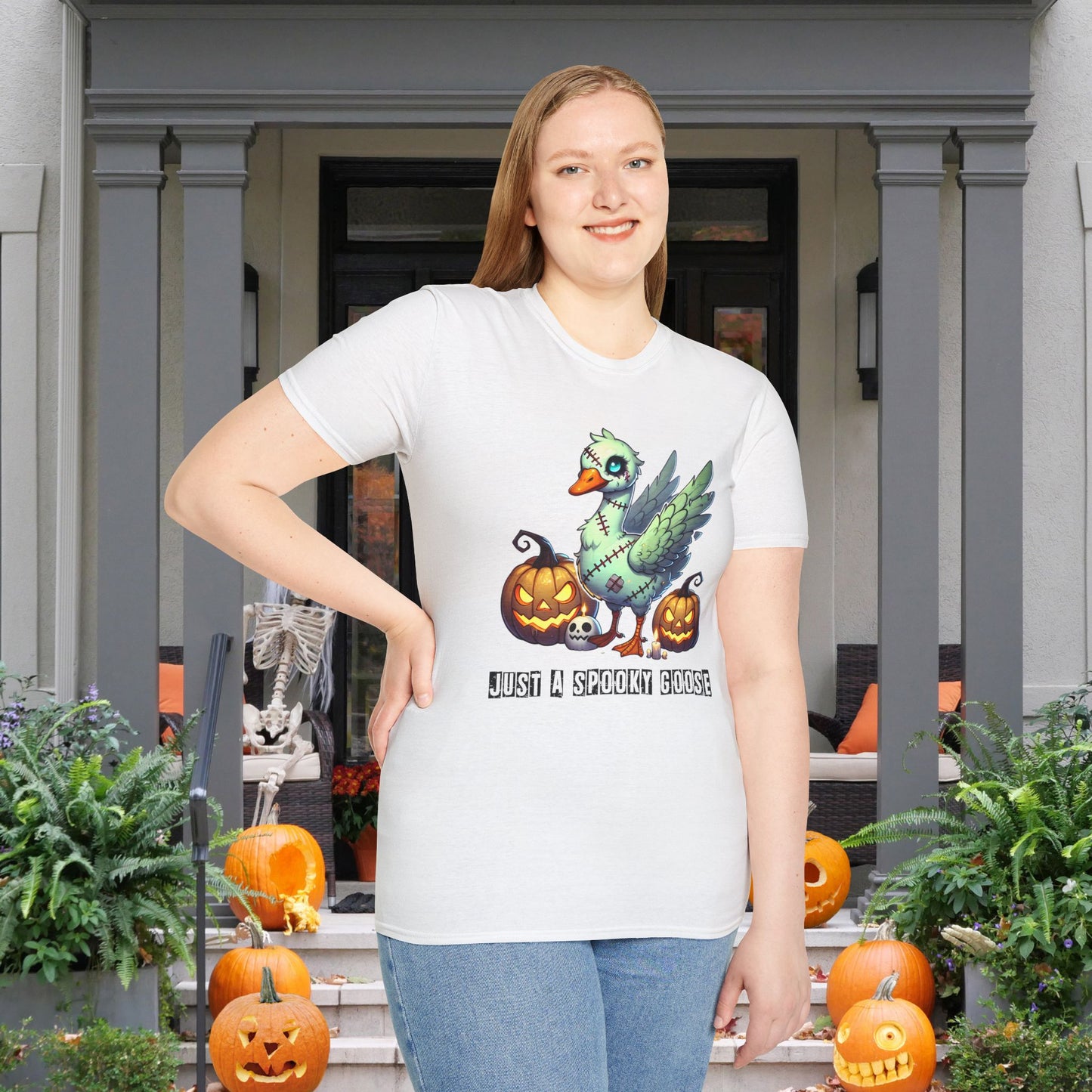 Just A Spooky Goose Adult T-shirt