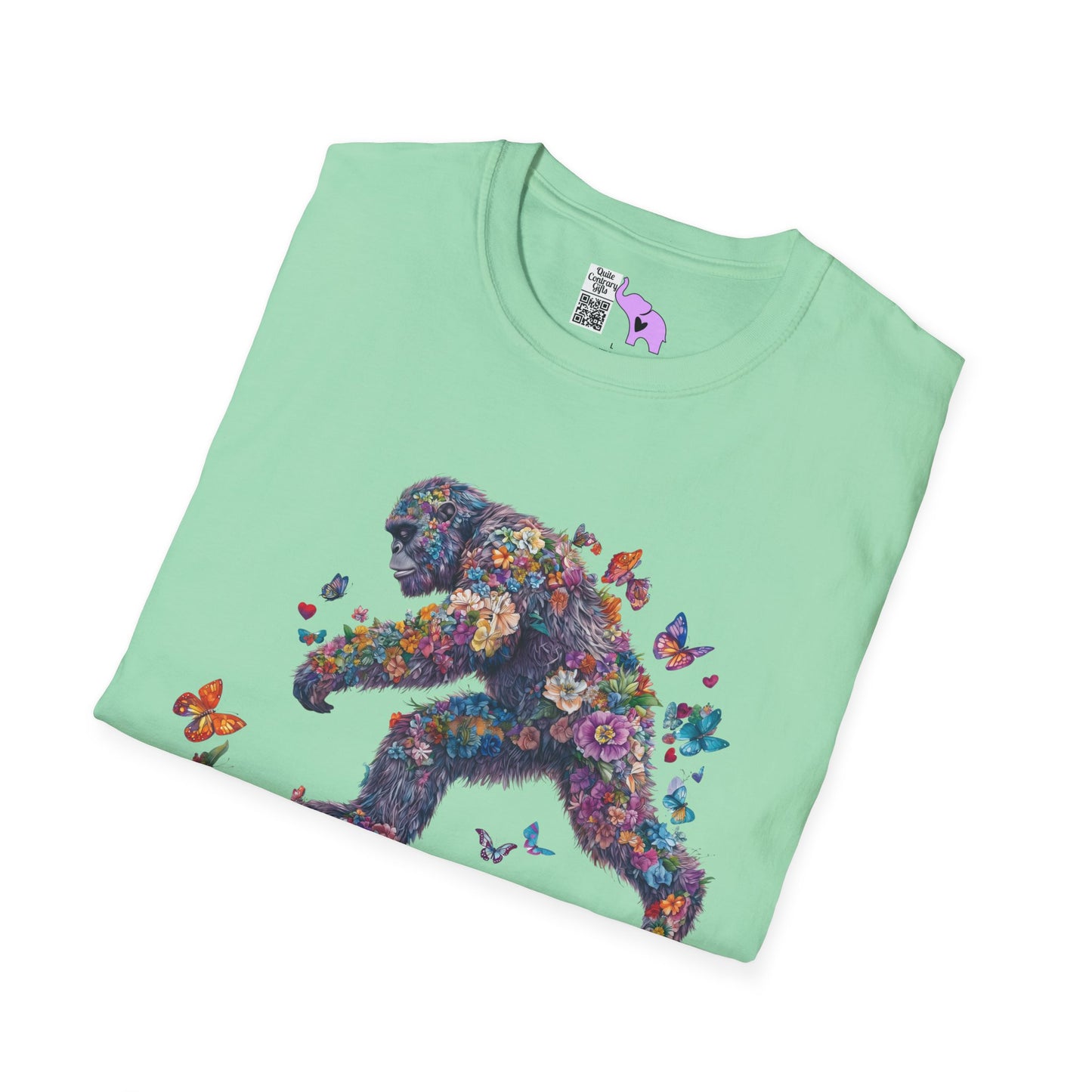 Flowers & Butterflies Bigfoot Adult T-shirt