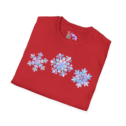 Bluish Snowflakes Adult T-shirt