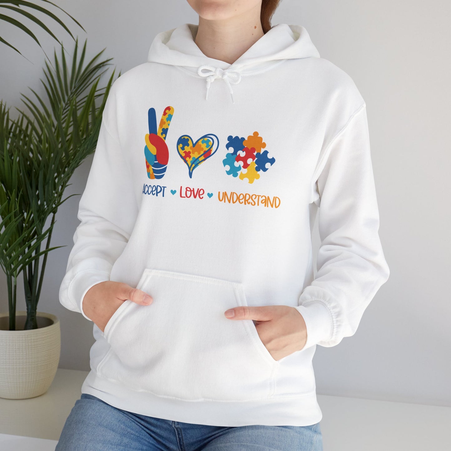 Accept Love Understand (Autism) Heavy Blend™ Hooded Sweatshirt