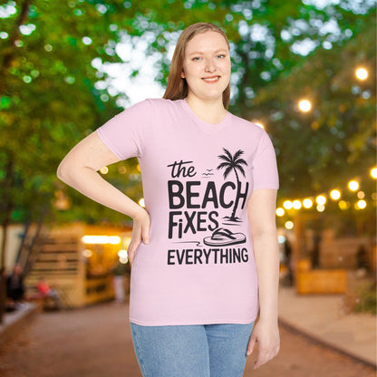 The Beach Fixes Everything Adult T-shirt