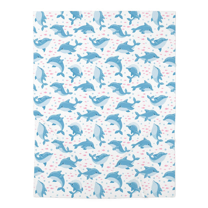 Little Dolphin Splash Baby Swaddle Blanket