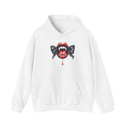 Cute Vampire Mouth/Bow Heavy Blend™ Hooded Sweatshirt